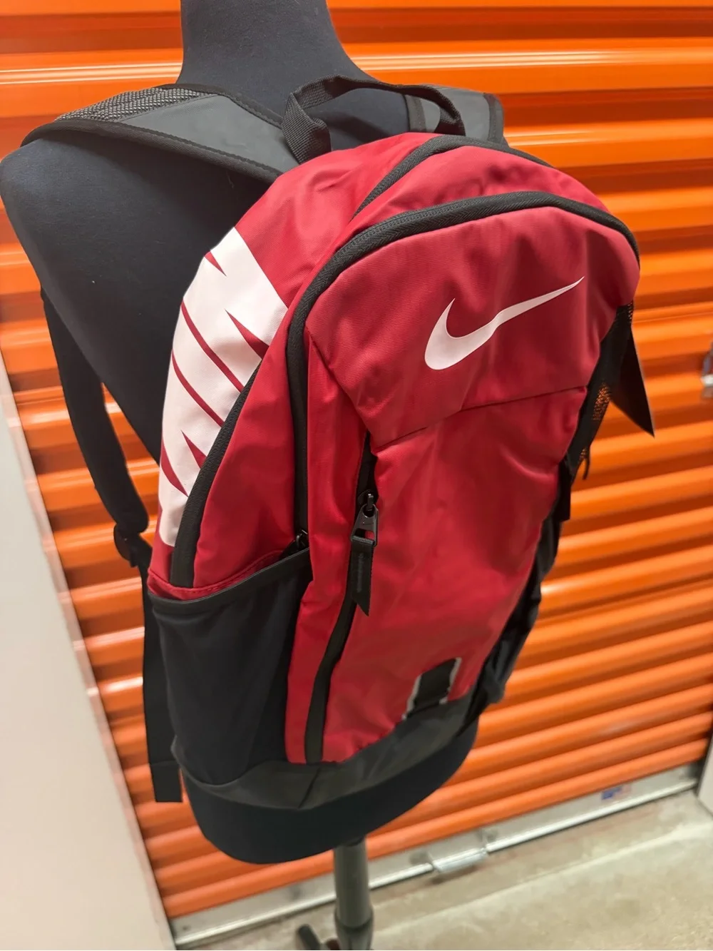 NWT Nike Unisex Alpha Adapt Rise Red and Black Sports Backpack with White Swoosh